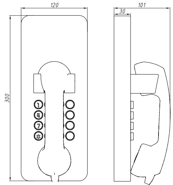 Drawing Telefono Antivandalico JR205-FK