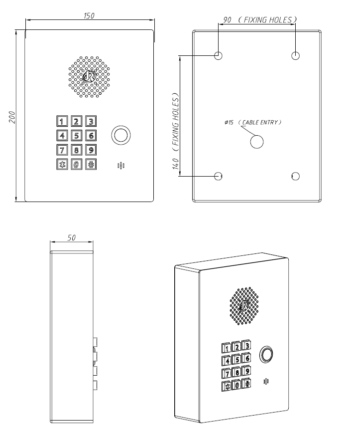 JR308-FK Telefono SIP de Emergencia