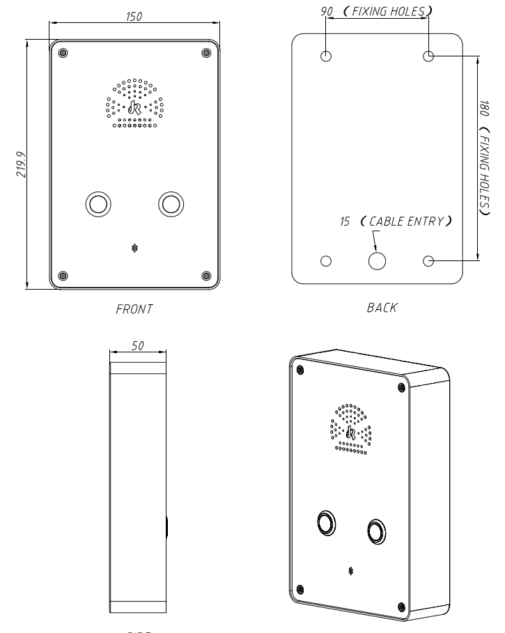 Drawing JR301-2B Telefono de Emergencia Vozell